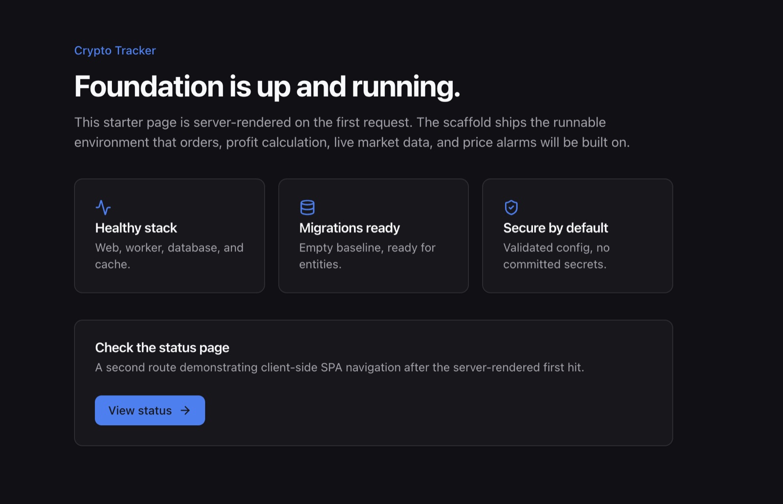 Crypto Tracker interface